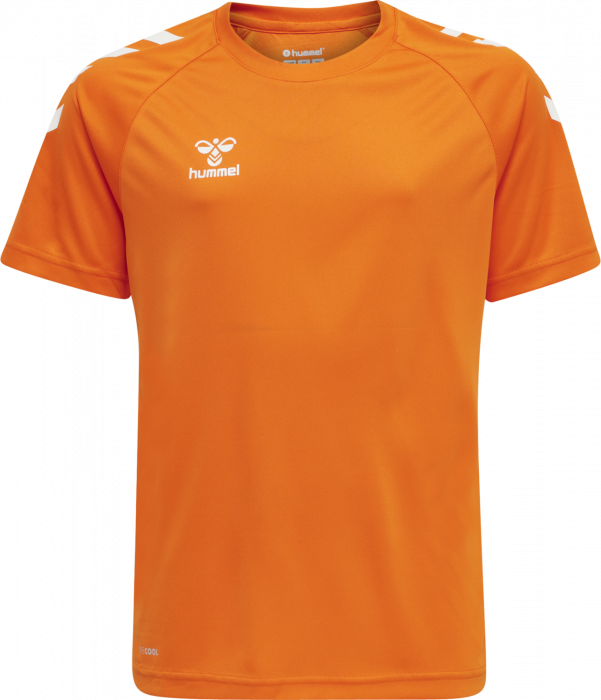 Hummel - Core Xk Poly T-Shirt Jr - Orange & bianco